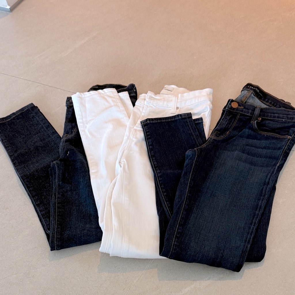 J Brand Dark Denim And White Skinny Jeans